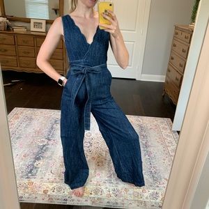 Anthro denim jumpsuit